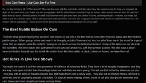 Solo Cam Teens